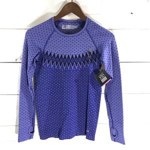 NWT Victorias Secret Pink Sport Purple Print Warm Winter Long Sleeve Pullover